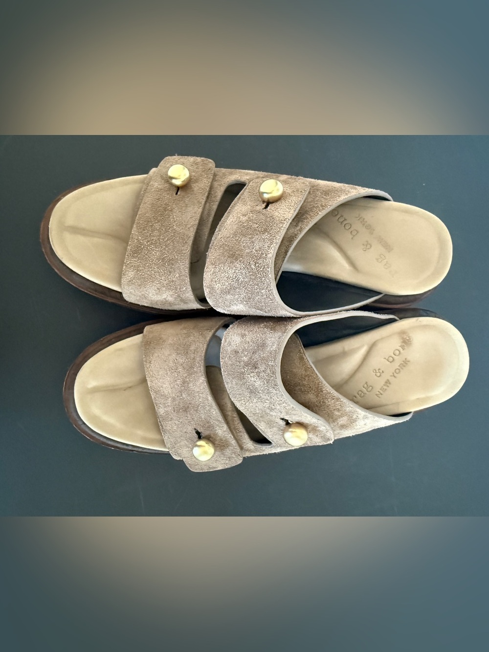 Rag & Bone Sommer Wedge Sandals Taupe Suede Platform EU 37 - Picture 2 of 13